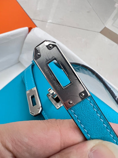 Pochette HM Kelly 22 cm Cerulean Swift, matériel argenté