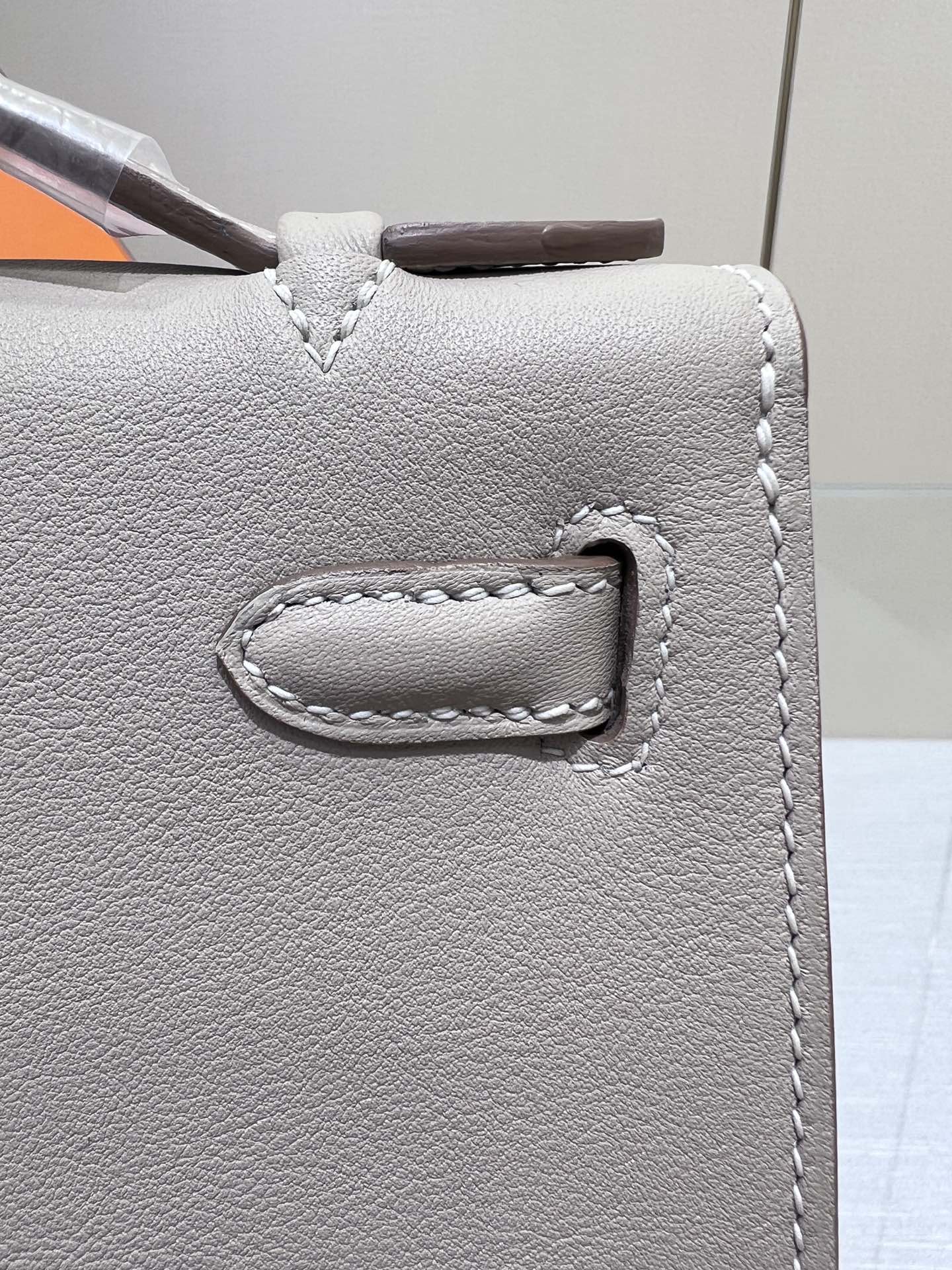 HM ケリー ポシェット 22cm グレー スイフト ゴールド金具