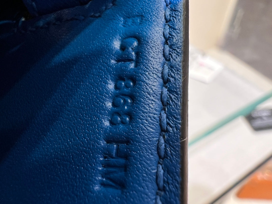 Pochette HM Kelly 22 cm Bleu Swift Quincaillerie argentée