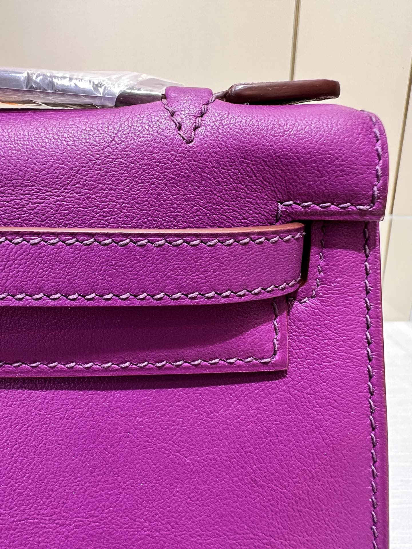 HM ケリー ポシェット 22cm パープル スイフト シルバー金具