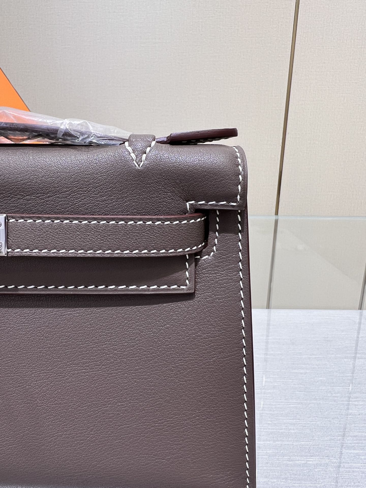 HM KELLY POCHETTE 22CM ETAN SWIFT QUINCAILLERIE ARGENTÉE