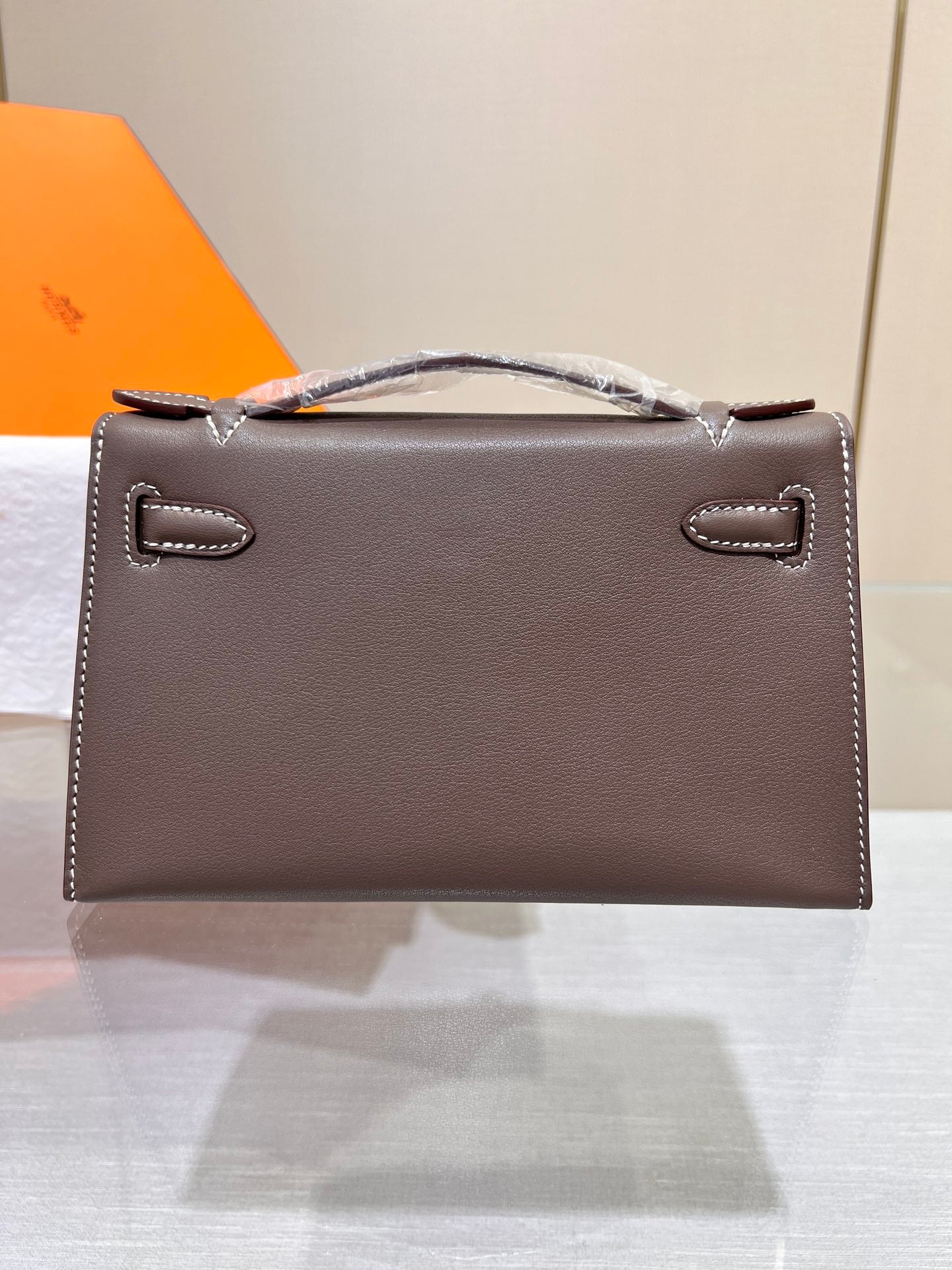 HM KELLY POCHETTE 22CM ETAN SWIFT QUINCAILLERIE ARGENTÉE