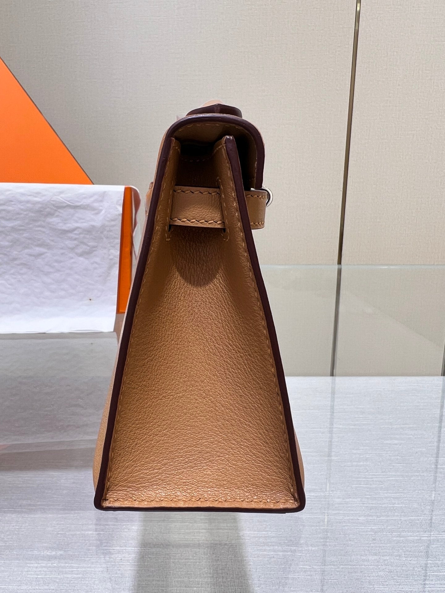 HM ケリー ポシェット 22cm ブラウン スイフト シルバー金具