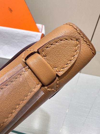 HM ケリー ポシェット 22cm ブラウン スイフト シルバー金具
