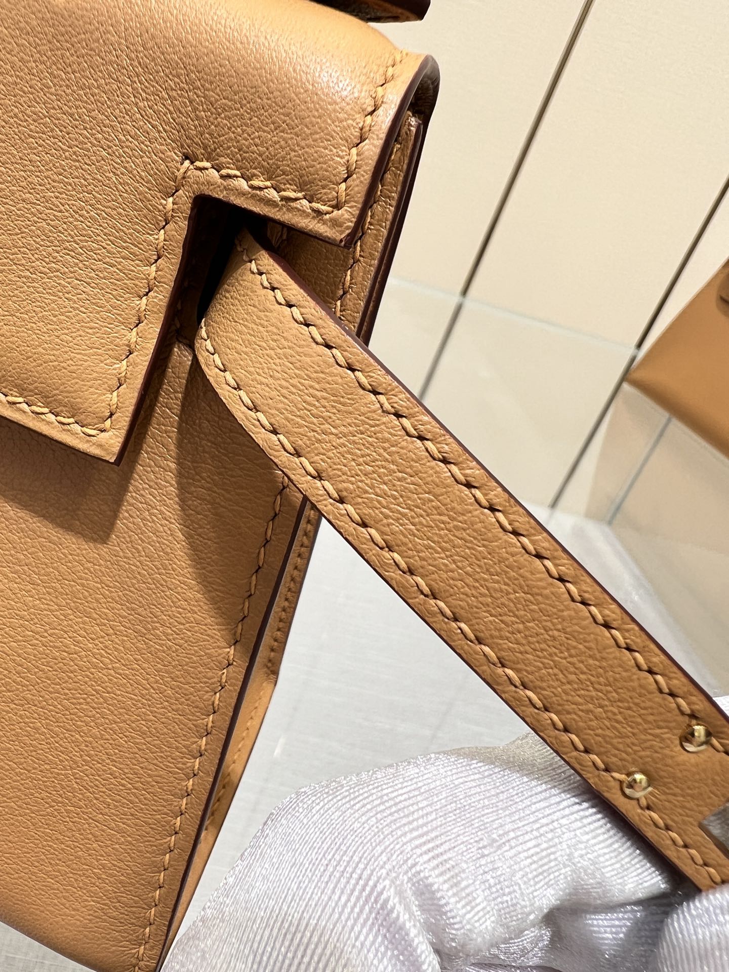 Pochette HM Kelly 22 cm Marron Swift Quincaillerie dorée