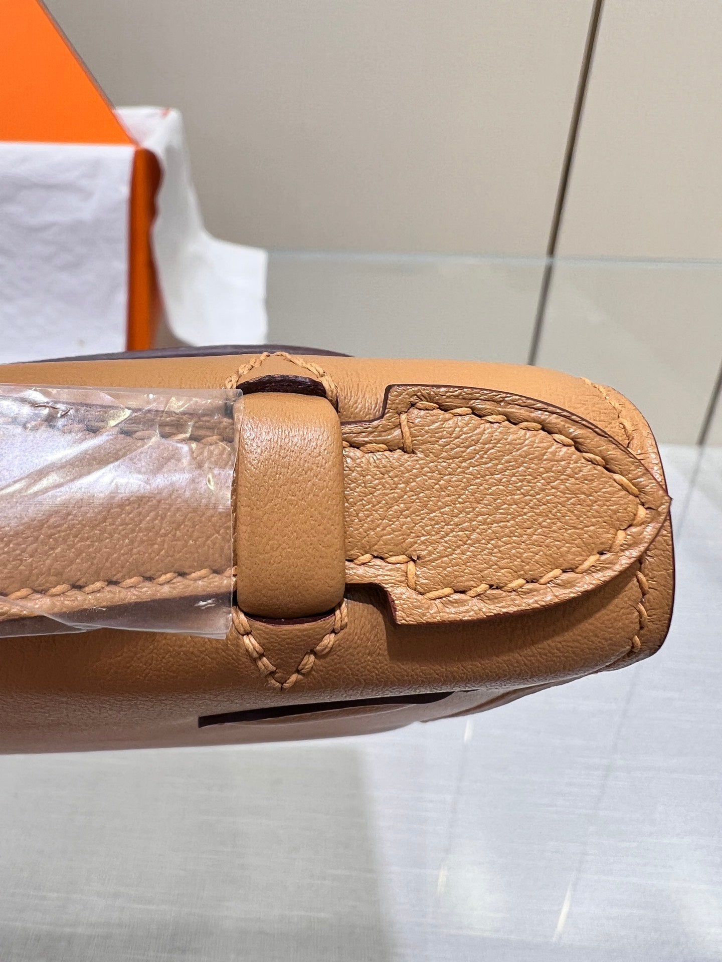 Pochette HM Kelly 22 cm Marron Swift Quincaillerie dorée