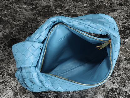 BV Teen Jodie 36 cm en cuir d'agneau bleu océan