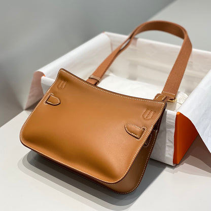 KELLY 23CM ジプシエール タン レザー クロスボディバッグ GHW