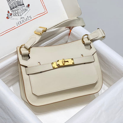 HM JYPSIÈRE MINI 23 CUIR DE VEAU CRÈME ACIER DORÉ