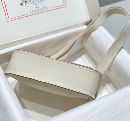 HM JYPSIÈRE MINI 23 CUIR DE VEAU CRÈME ACIER DORÉ