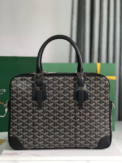 PORTE DOCUMENT AMBASSADE 35 EN TOILE GOYARDINE NOIRE