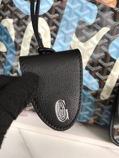 SAC SAINT LOUIS GM 40 EN TOILE GOYARDINE CAMOUFLAGE LETTRES BLEUES