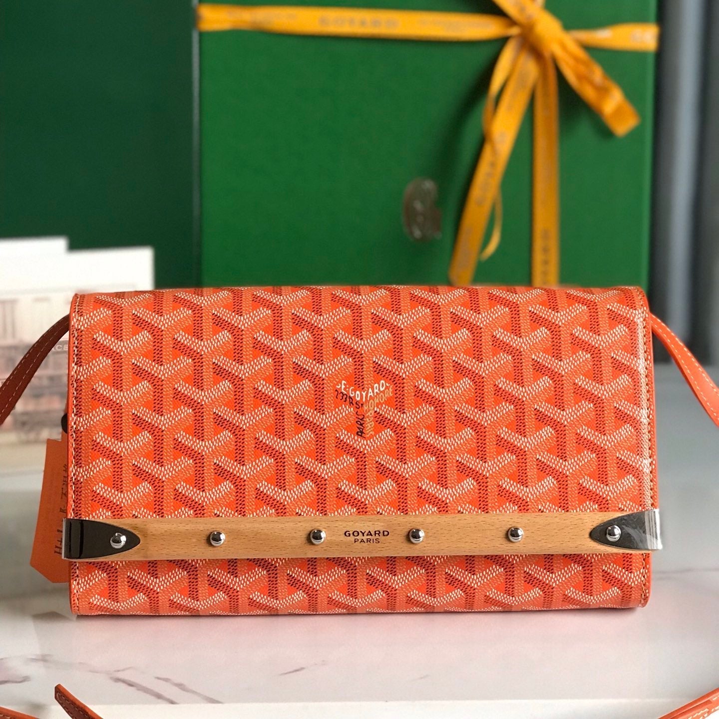 POCHETTE MONTE-CARLO PM 25 EN TOILE GOYARDINE ORANGE