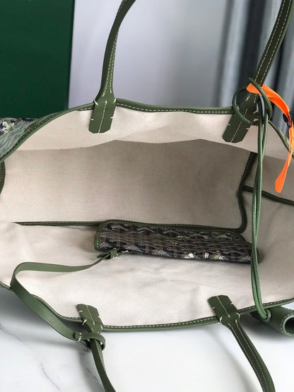 SAC SAINT LOUIS PM 34 EN TOILE GOYARDINE VERT MIX NOIR