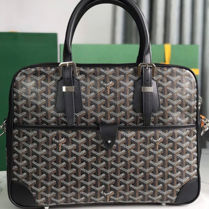 PORTE DOCUMENT AMBASSADE 35 EN TOILE GOYARDINE NOIRE