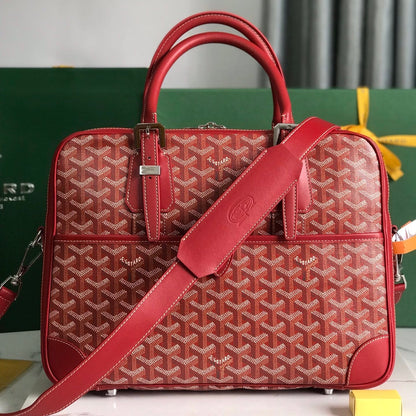 PORTE-DOCUMENT AMBASSADE 35 EN TOILE CLASSIQUE GOYARDINE ROUGE