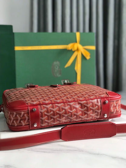 PORTE-DOCUMENT AMBASSADE 35 EN TOILE CLASSIQUE GOYARDINE ROUGE