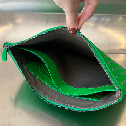 INTRECCIATO 30 EN AGNEAU VERT ÉMERAUDE