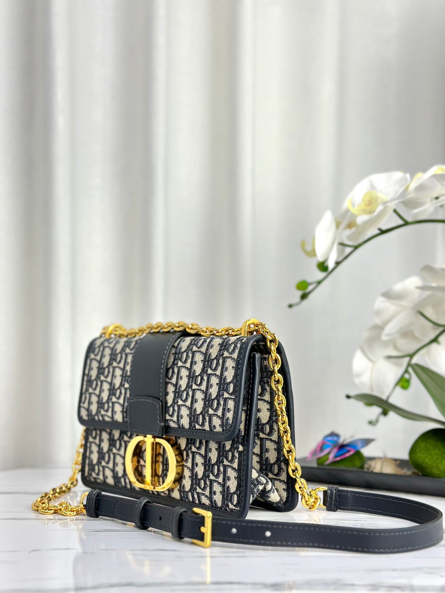 SAC MONTAIGNE 25 EN JACQUARD OBLIQUE BLEU