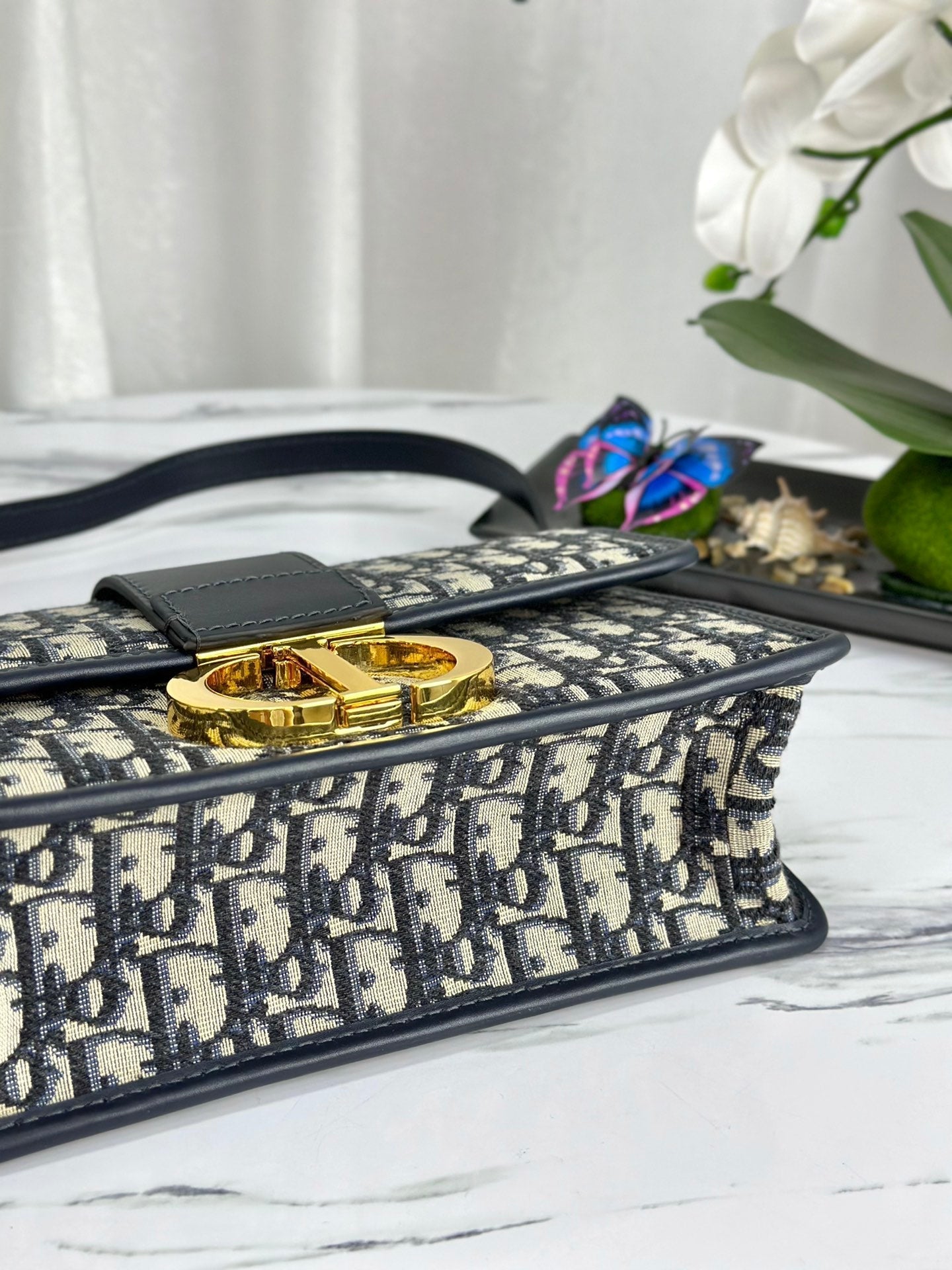 SAC MONTAIGNE 25 EN JACQUARD OBLIQUE BLEU