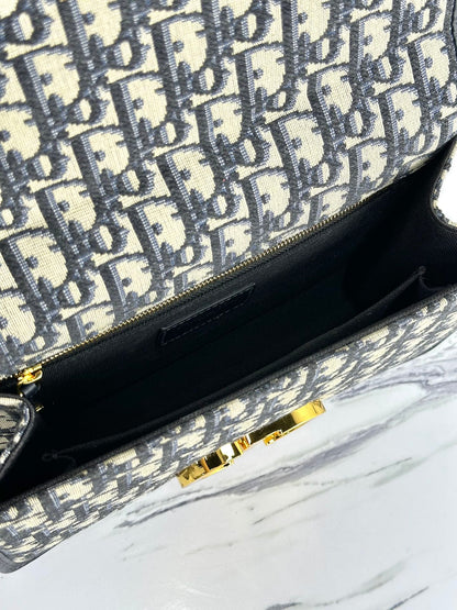 SAC MONTAIGNE 25 EN JACQUARD OBLIQUE BLEU
