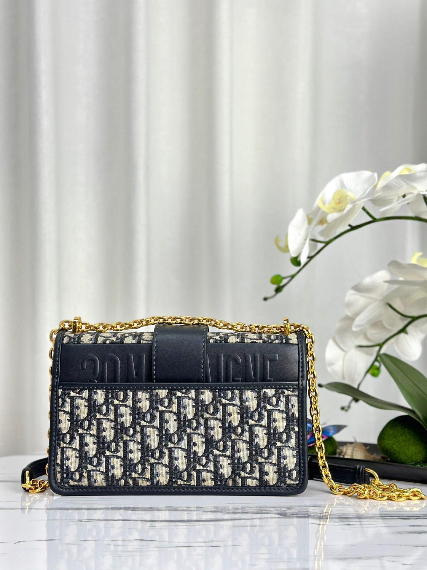 SAC MONTAIGNE 25 EN JACQUARD OBLIQUE BLEU