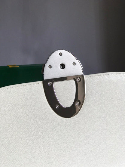 233 SAC 25 EN CUIR DE VEAU BLANC ET TOILE GOYARDINE