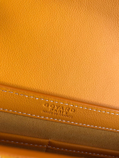 233 SAC 25 EN CUIR DE VEAU JAUNE ET TOILE GOYARDINE