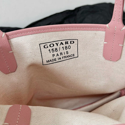 Mini sac Anjou 20 en cuir de veau rose pâle et toile Goyardine