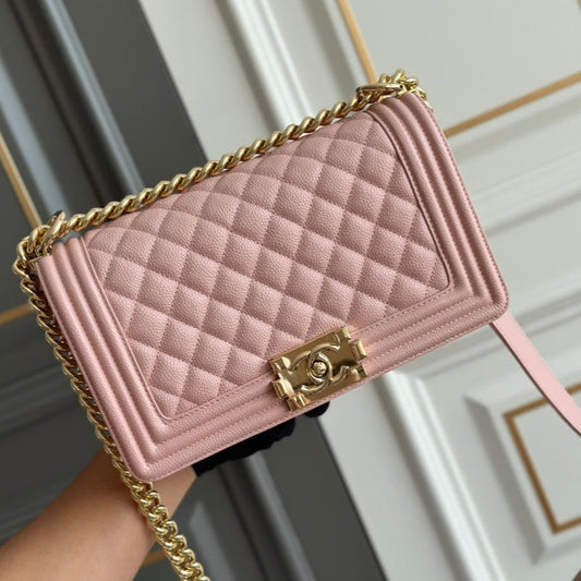 garçon moyen 25 rose caviar matelassé ghw