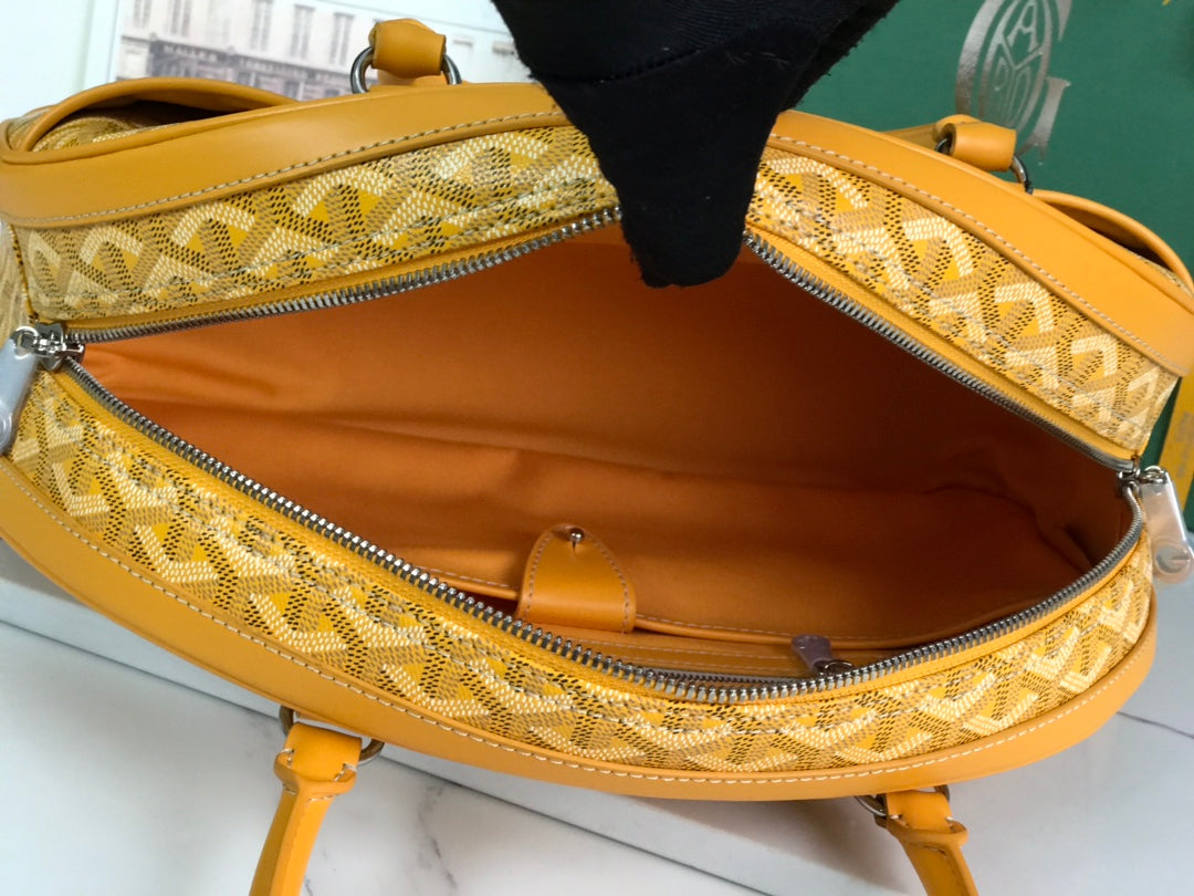 サン・ジャンヌ バッグ 35 イエロー ゴヤルディン キャンバス＆カーフスキン