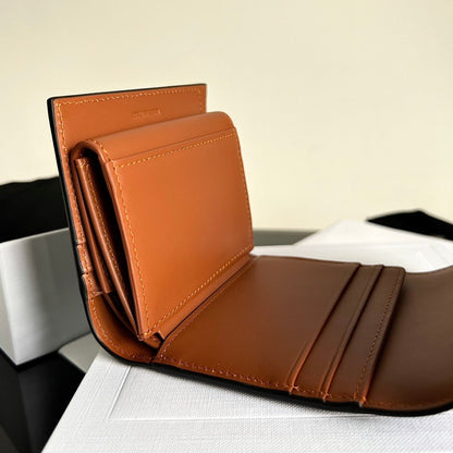 PORTEFEUILLE TRIOMPHE 10 EN CUIR DE VEAU TAN