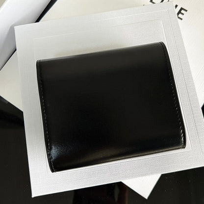 PORTEFEUILLE TRIOMPHE 10 EN CUIR DE VEAU NOIR