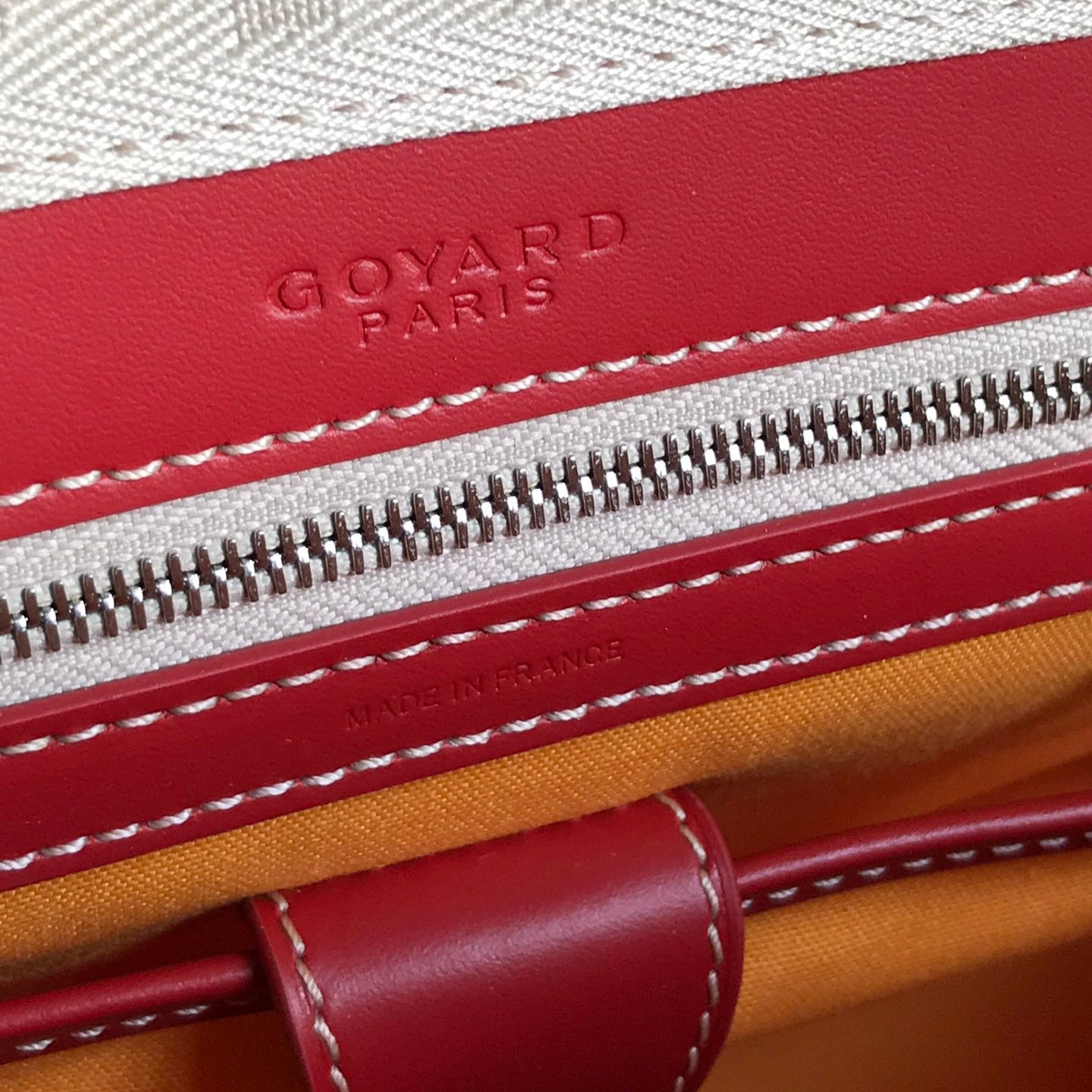 サン・ジャンヌ バッグ 35 レッド ゴヤルディン キャンバス＆カーフスキン