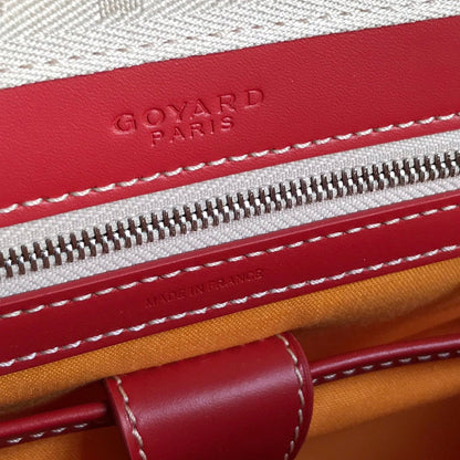 サン・ジャンヌ バッグ 35 レッド ゴヤルディン キャンバス＆カーフスキン
