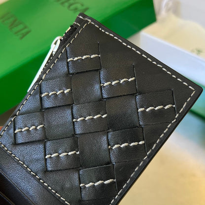 ÉTUI À CARTES ZIPPÉ 11 EN CUIR DE VEAU NOIR