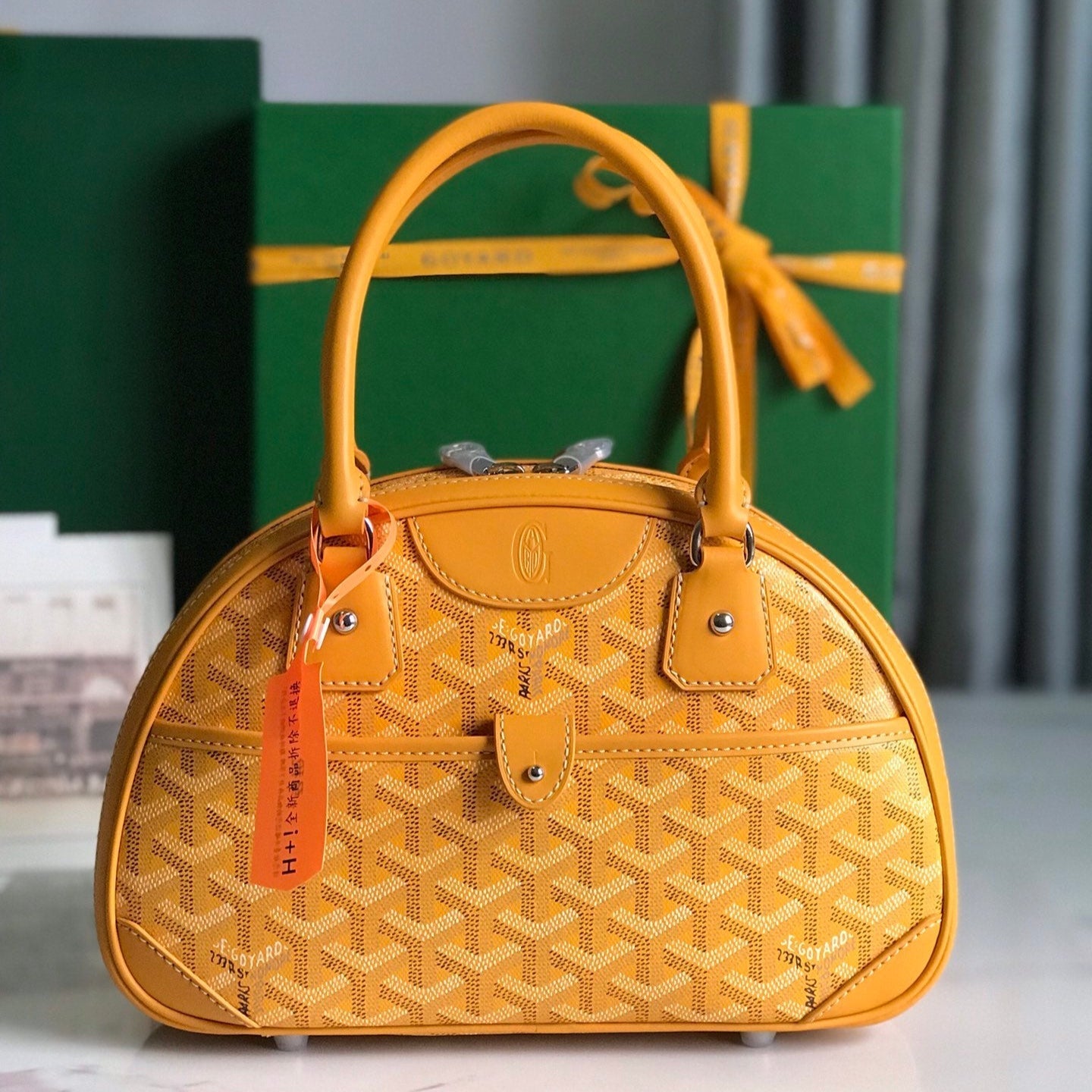 サン・ジャンヌ ミニバッグ 26 イエロー ゴヤルディン キャンバス＆カーフスキン