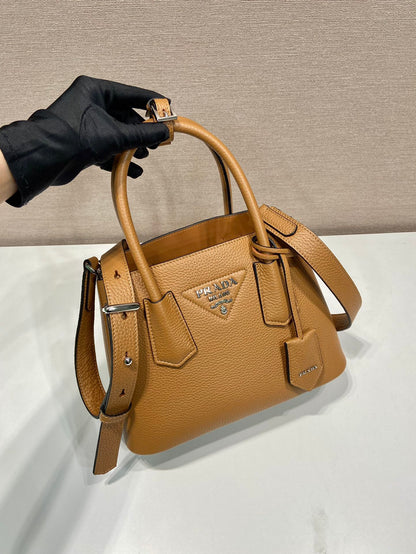 SAC CABAS 25 EN CUIR DE CERF BRUN GINGEMBRE