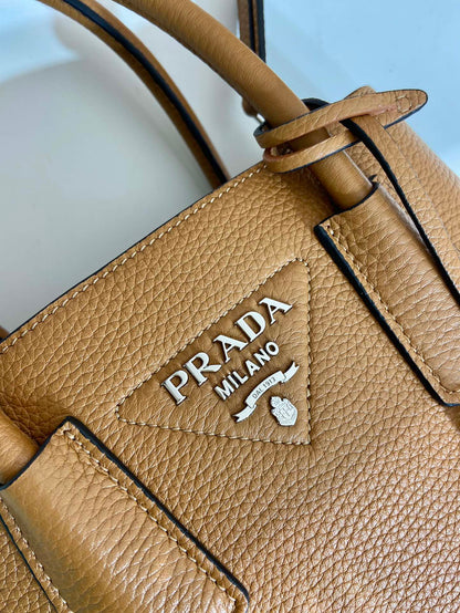 SAC CABAS 25 EN CUIR DE CERF BRUN GINGEMBRE