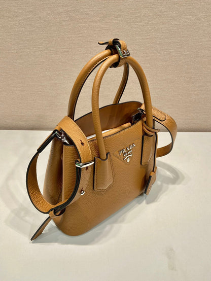 SAC CABAS 25 EN CUIR DE CERF BRUN GINGEMBRE