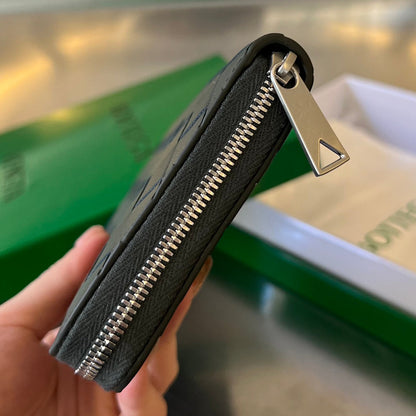 PORTEFEUILLE INTRECCIATO 19 EN CUIR DE VEAU NOIR