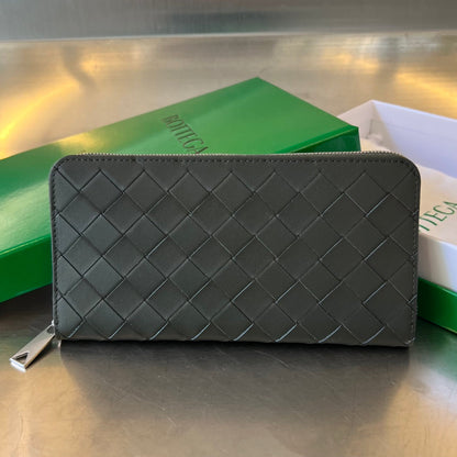 PORTEFEUILLE INTRECCIATO 19 EN CUIR DE VEAU NOIR