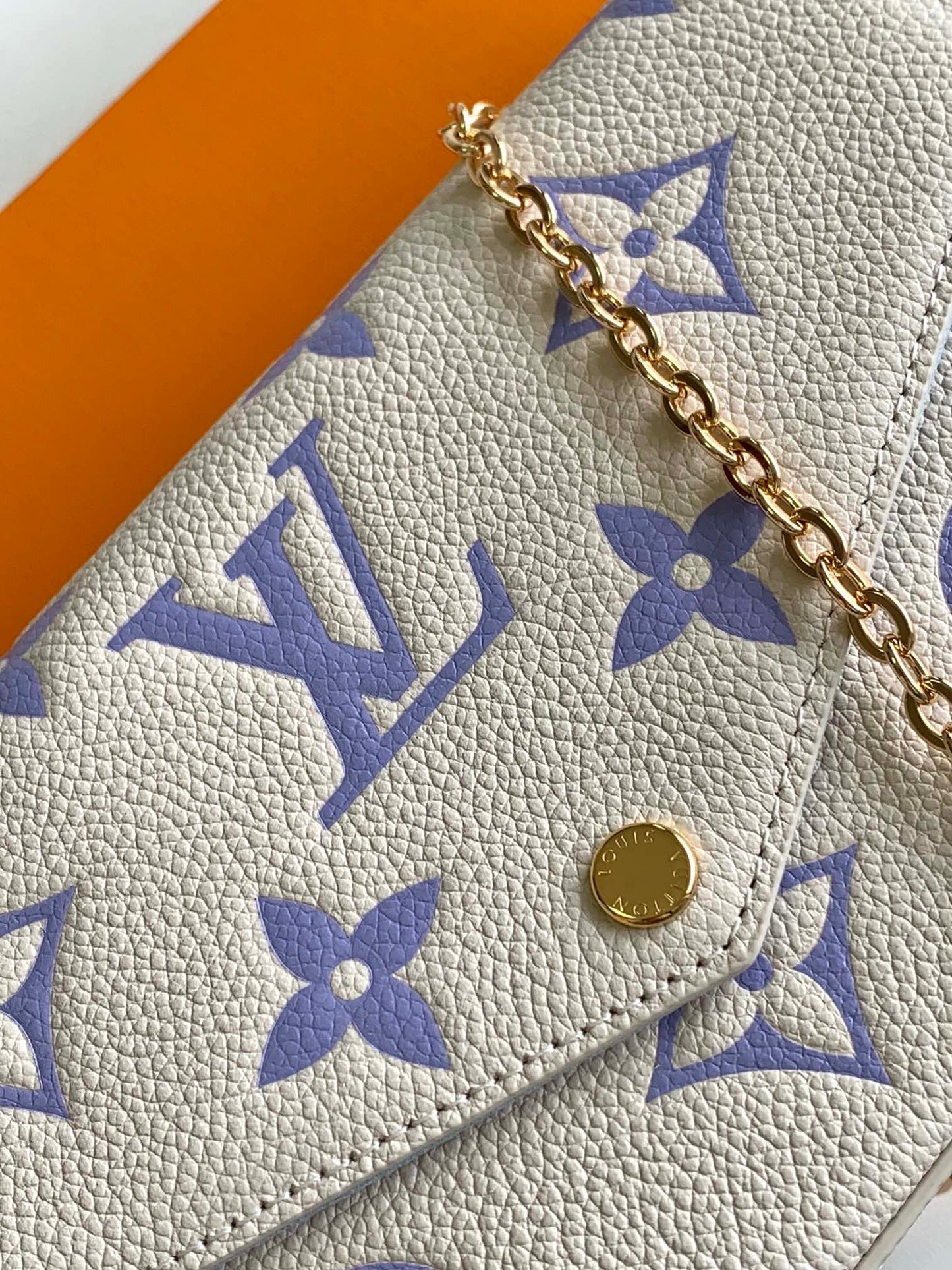 POCHETTE FELICIE 21 POCHETTE TOILE MONOGRAMME VIOLET BLANC 