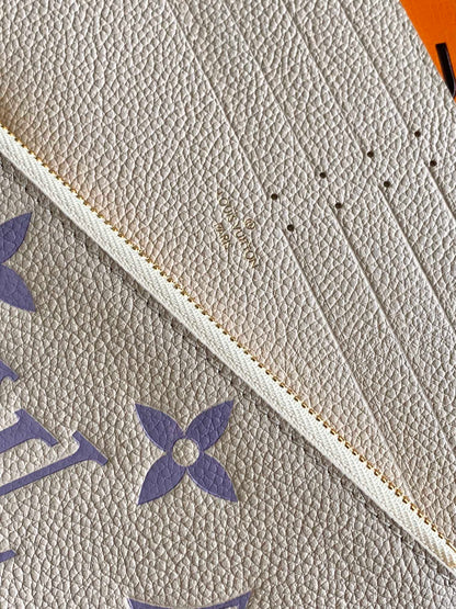 POCHETTE FELICIE 21 POCHETTE TOILE MONOGRAMME VIOLET BLANC 