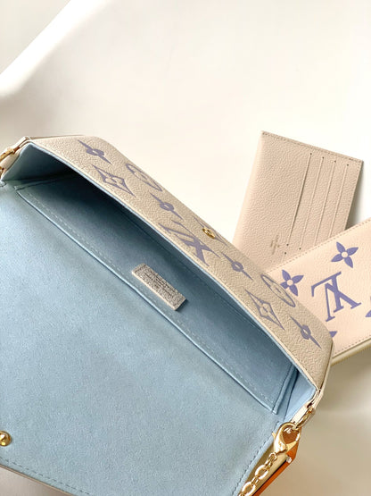 POCHETTE FELICIE 21 POCHETTE TOILE MONOGRAMME VIOLET BLANC 