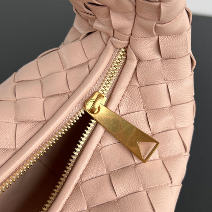 MINI JODIE 28CM EN CUIR D'AGNEAU ROSE CLAIR