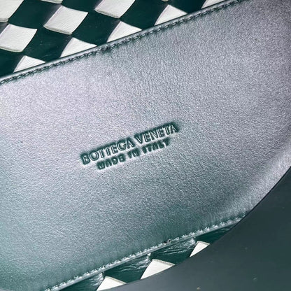 bv small andiamo 25 blanc vert foncé en cuir d'agneau