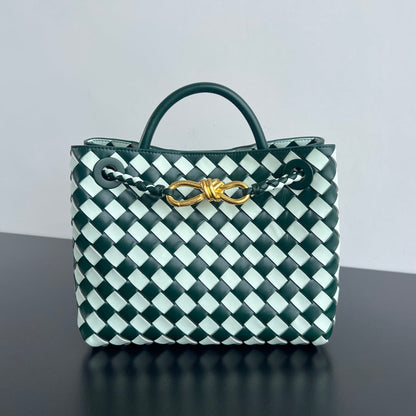 bv small andiamo 25 blanc vert foncé en cuir d'agneau