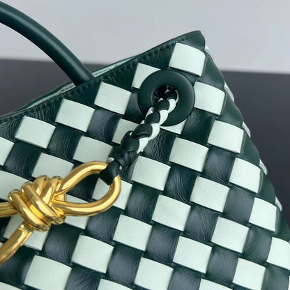 bv small andiamo 25 blanc vert foncé en cuir d'agneau