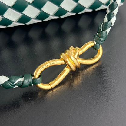 bv small andiamo 25 blanc vert foncé en cuir d'agneau
